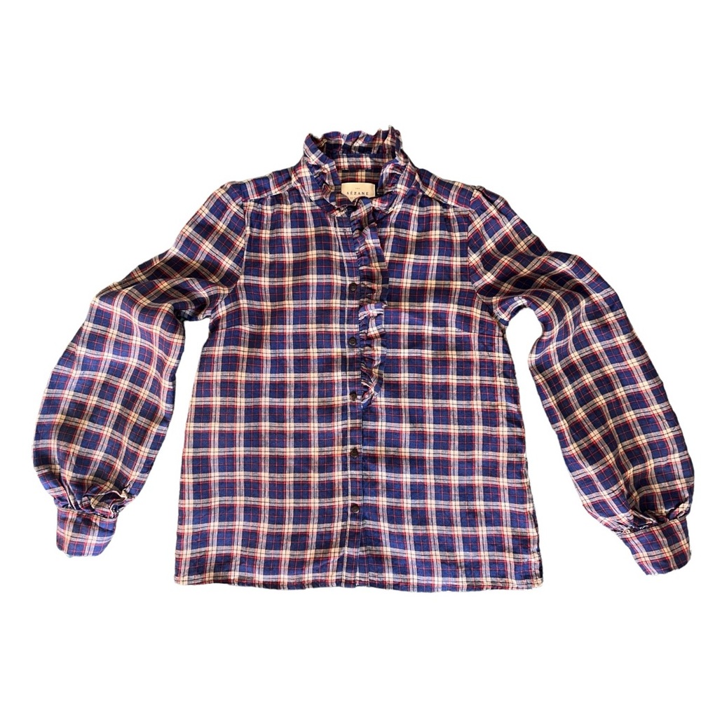 Sezane Women's Chloe Plaid Button Down Shirt